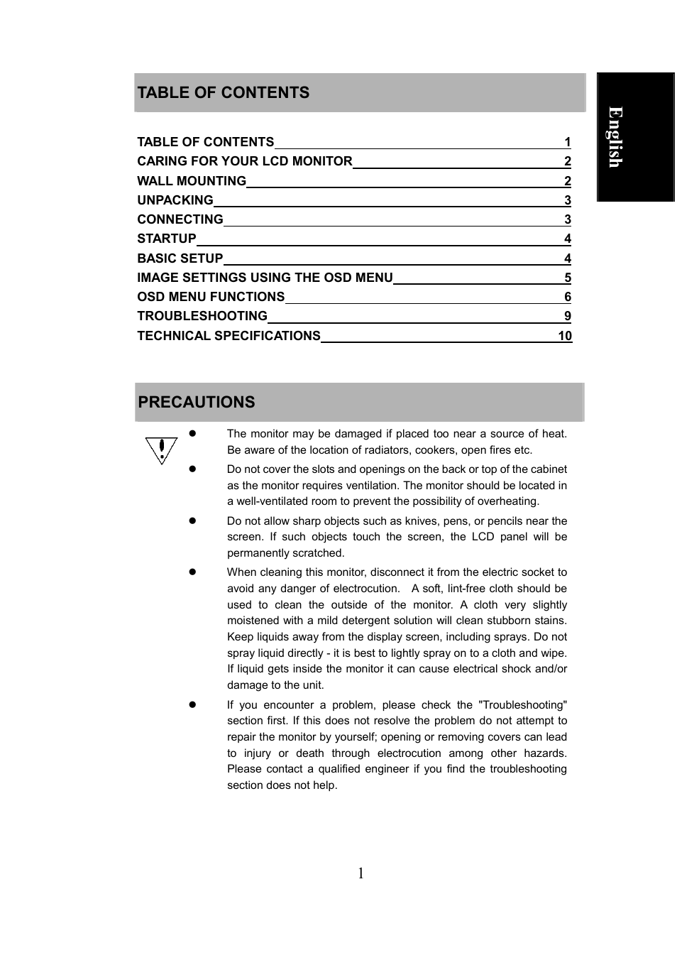 Deutsch, Français, Italiano | Español, English, Nederlands | Envision Peripherals LCD User Manual | Page 2 / 11