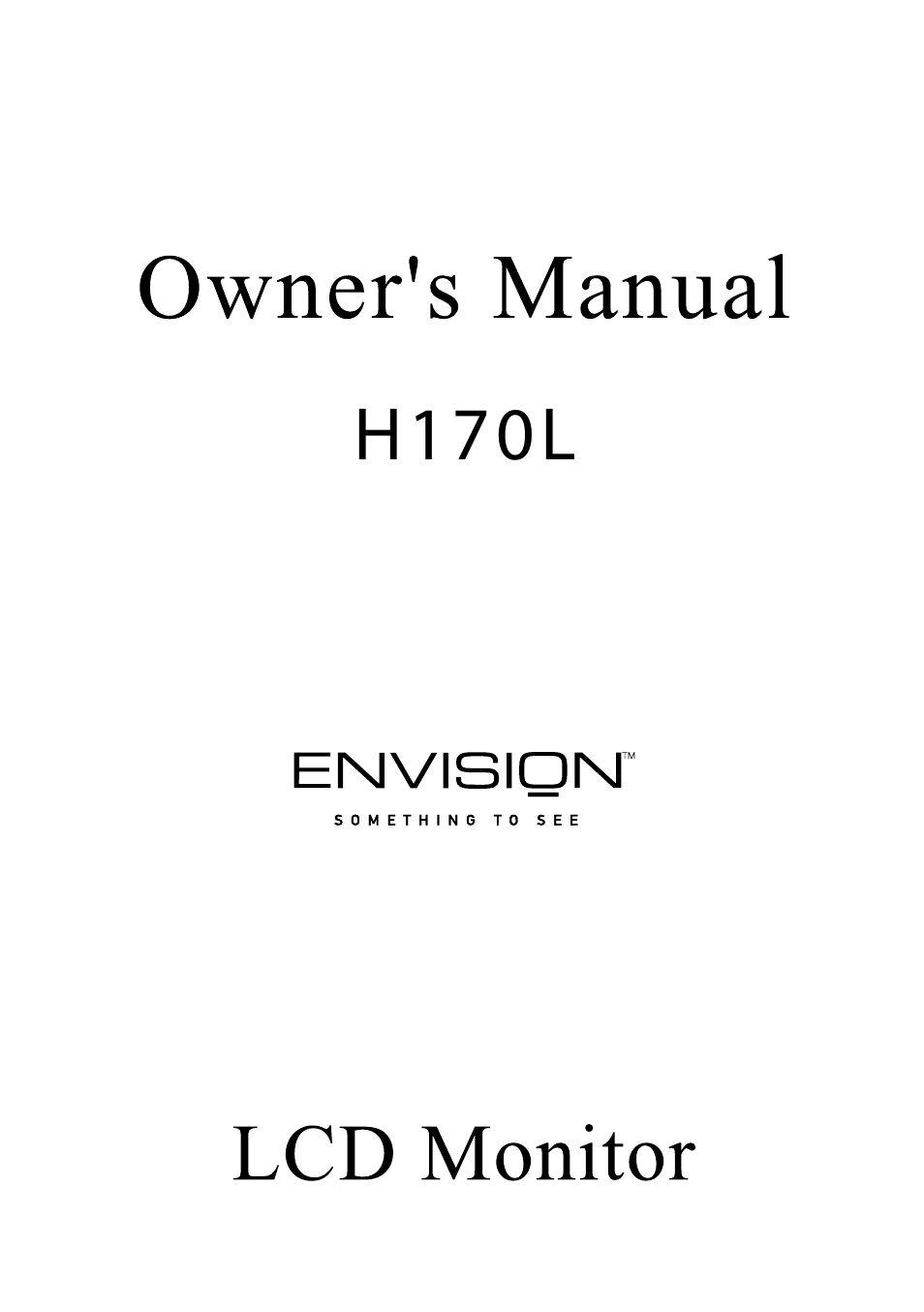 Envision Peripherals Envision H170L User Manual | 37 pages