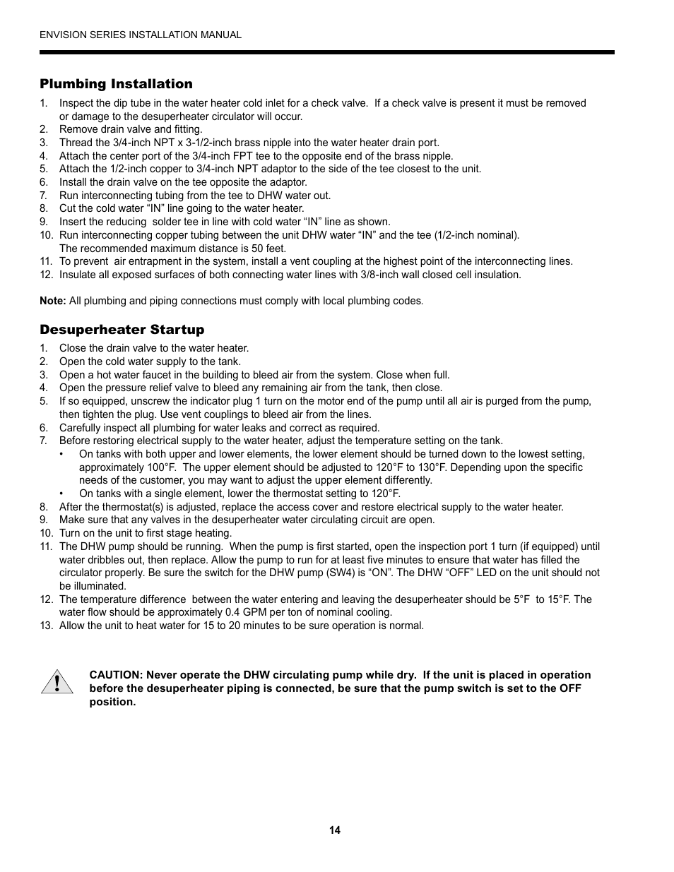 Envision Peripherals Geothermal Indoor Split Heat Pumps User Manual | Page 14 / 36
