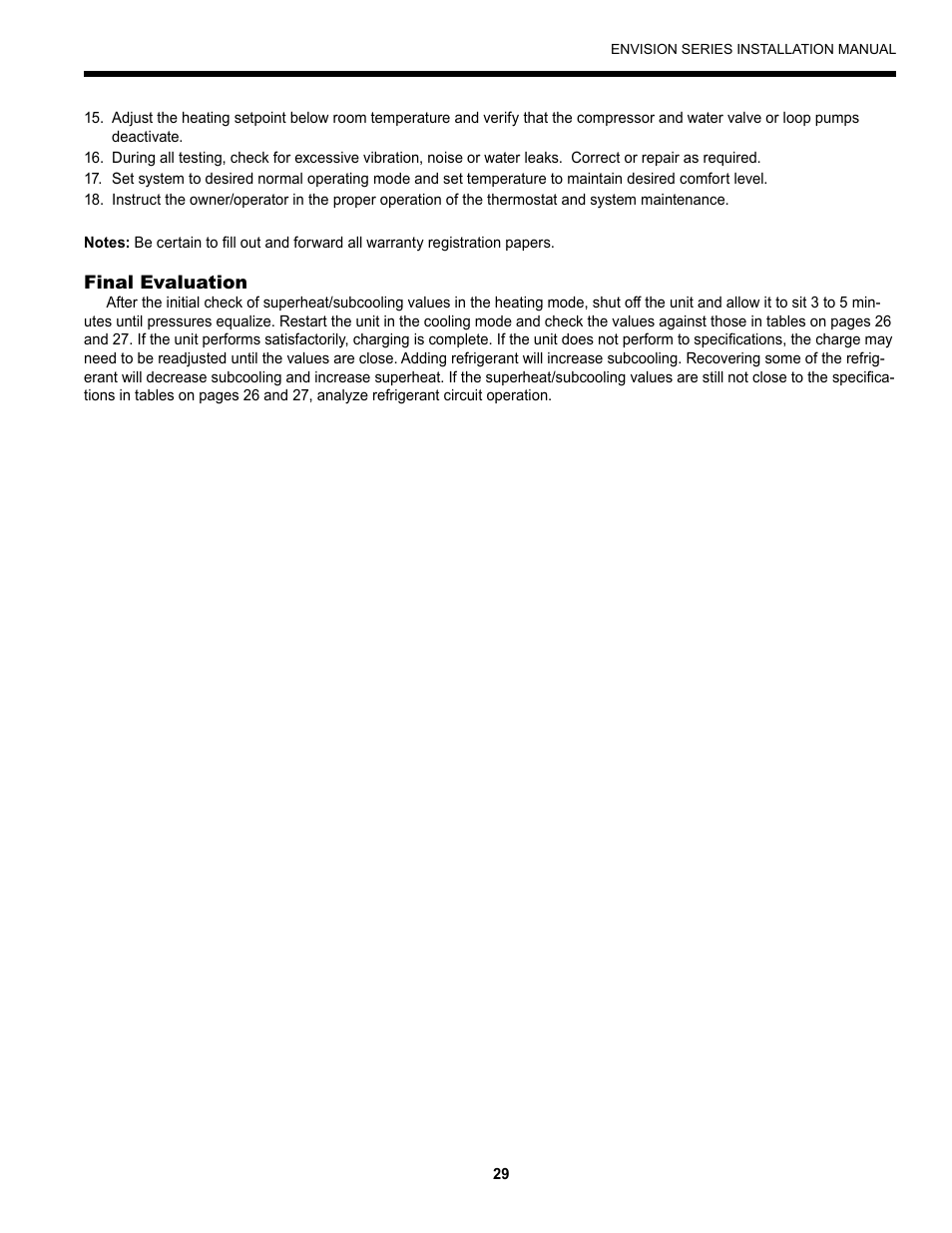 Envision Peripherals Geothermal Indoor Split Heat Pumps User Manual | Page 29 / 36