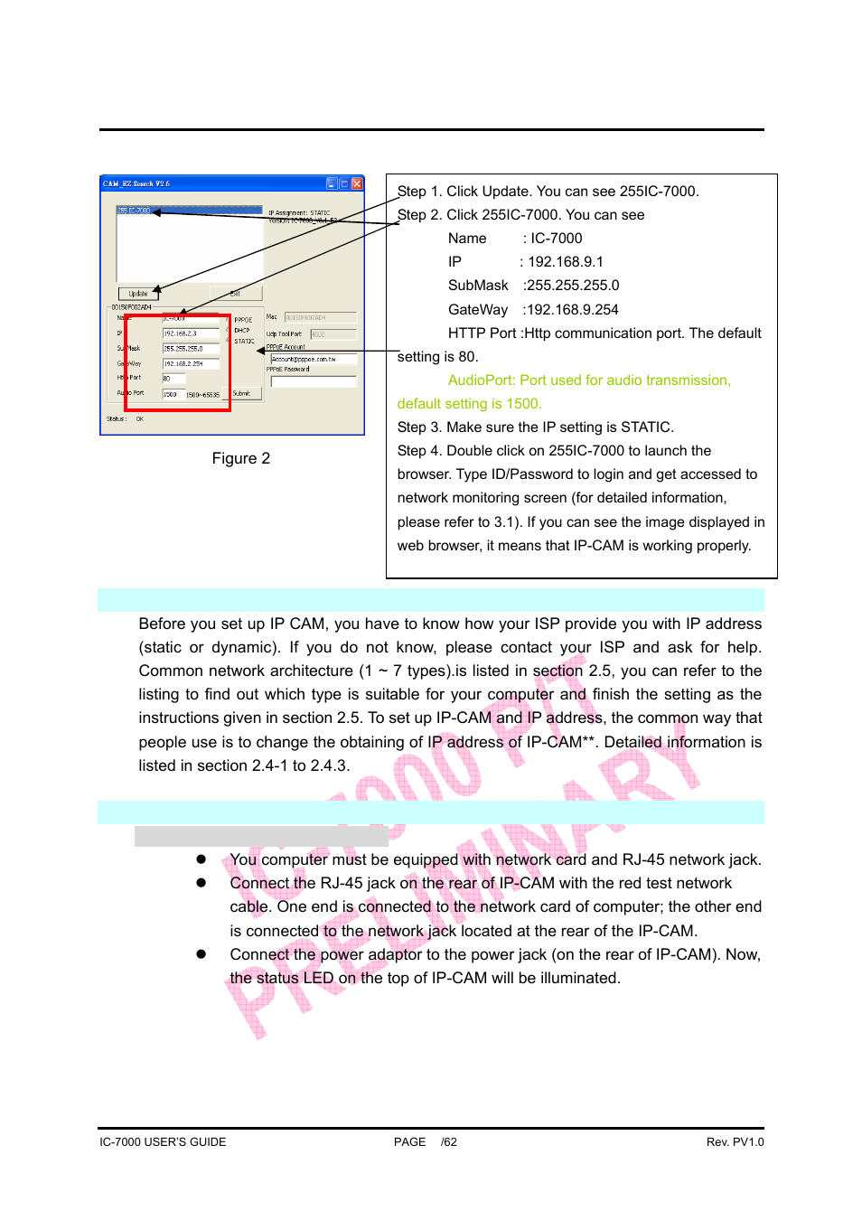 Ic-7000 cam user’s guide | Edimax Technology Pan/Tilt IP Surveillance Camera IC-7000 User Manual | Page 12 / 62