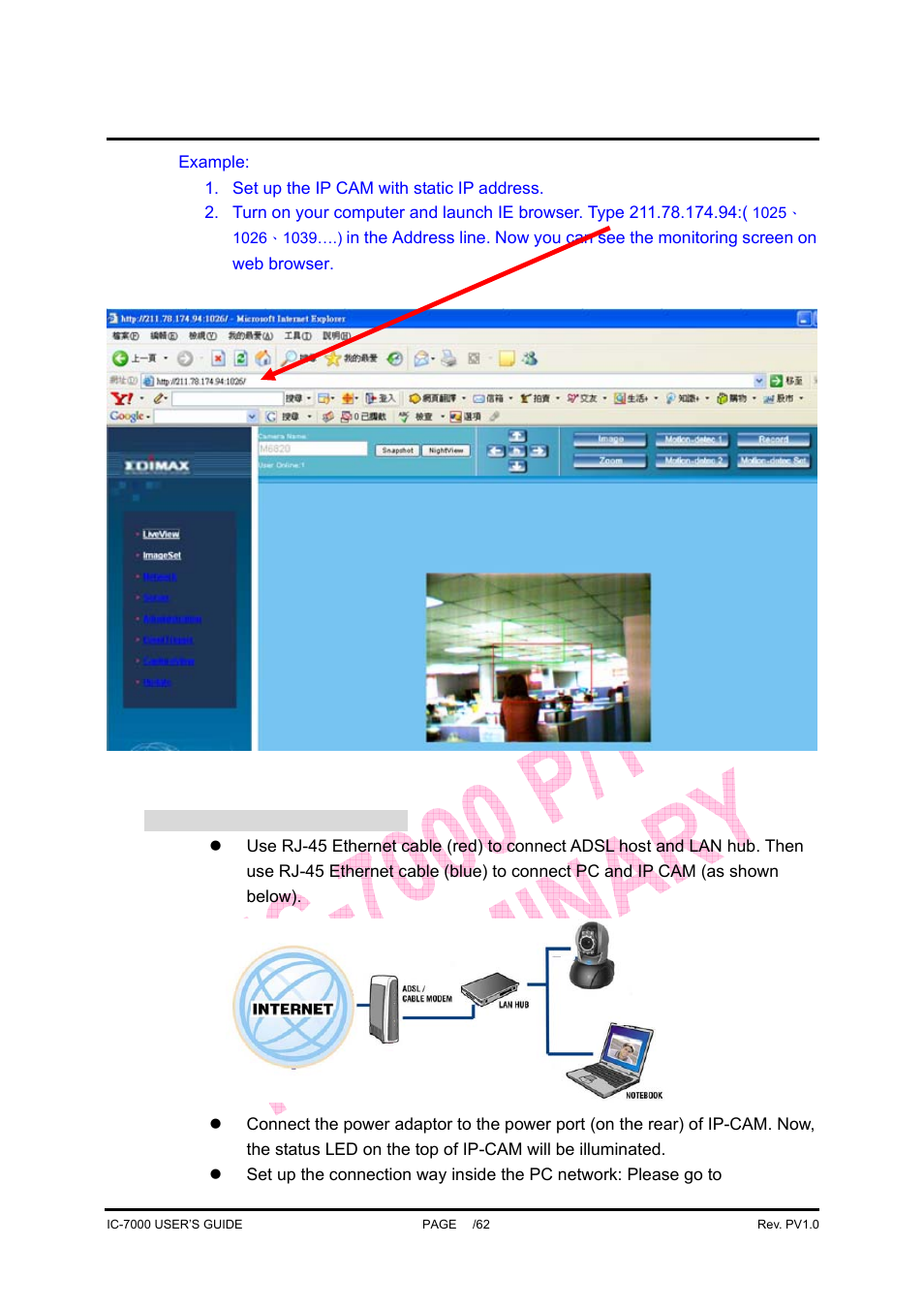 Ic-7000 cam user’s guide | Edimax Technology Pan/Tilt IP Surveillance Camera IC-7000 User Manual | Page 14 / 62