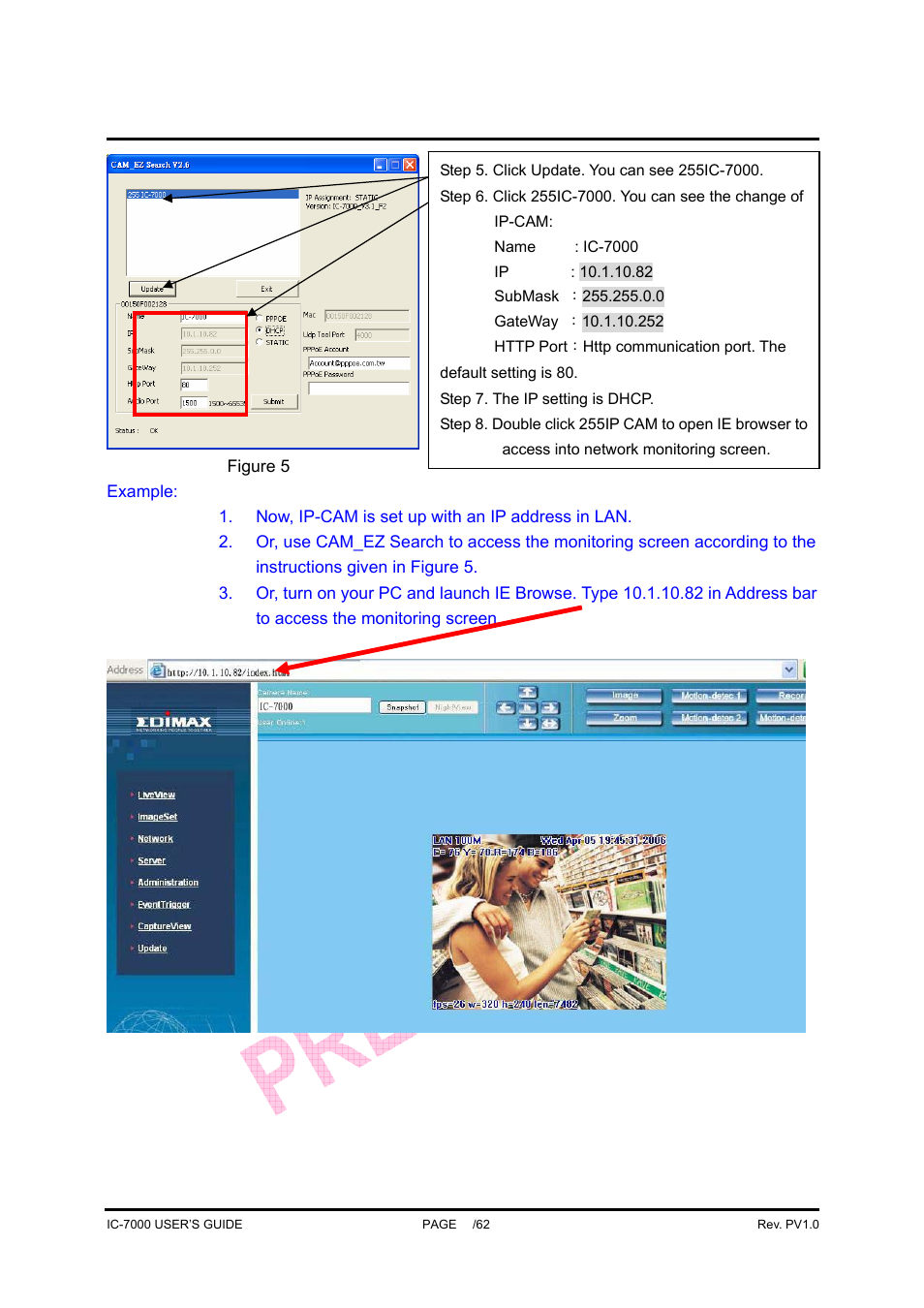 Ic-7000 cam user’s guide | Edimax Technology Pan/Tilt IP Surveillance Camera IC-7000 User Manual | Page 16 / 62