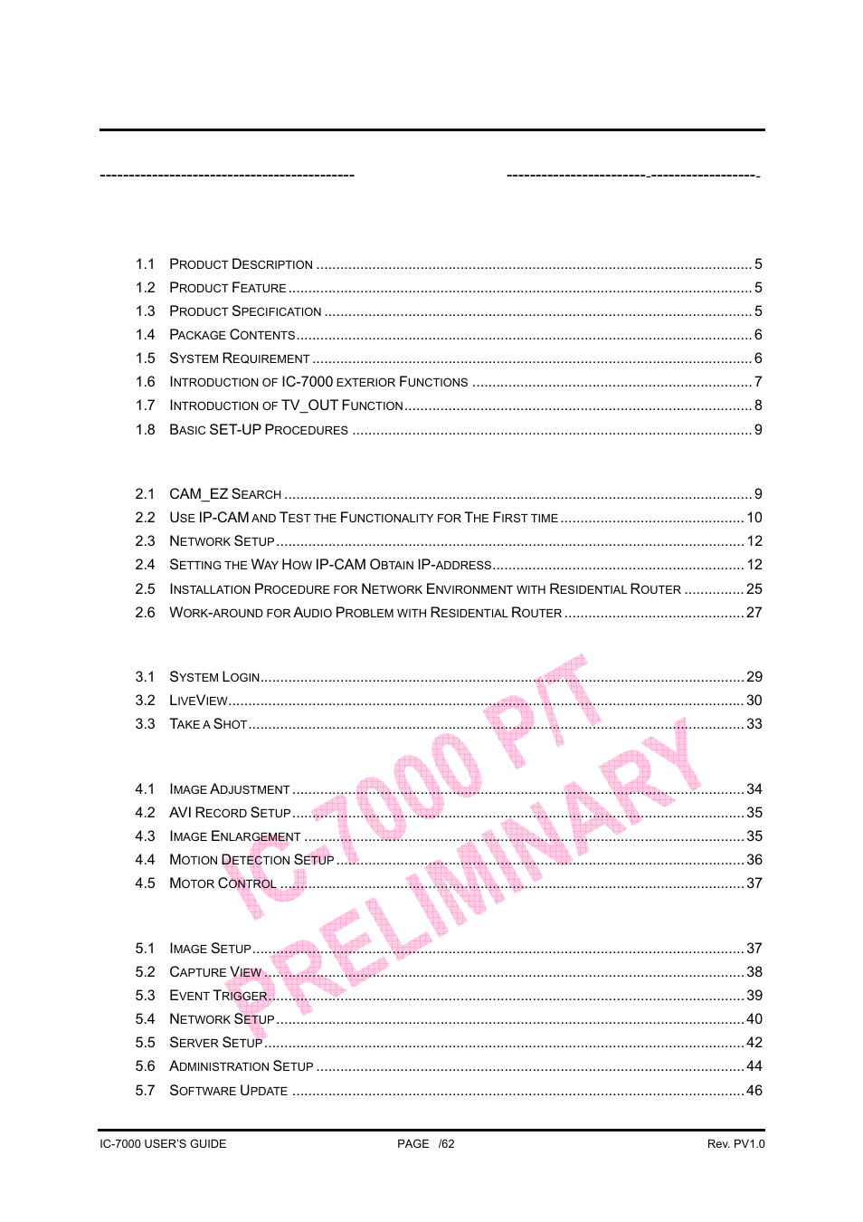 Ic-7000 cam user’s guide | Edimax Technology Pan/Tilt IP Surveillance Camera IC-7000 User Manual | Page 2 / 62