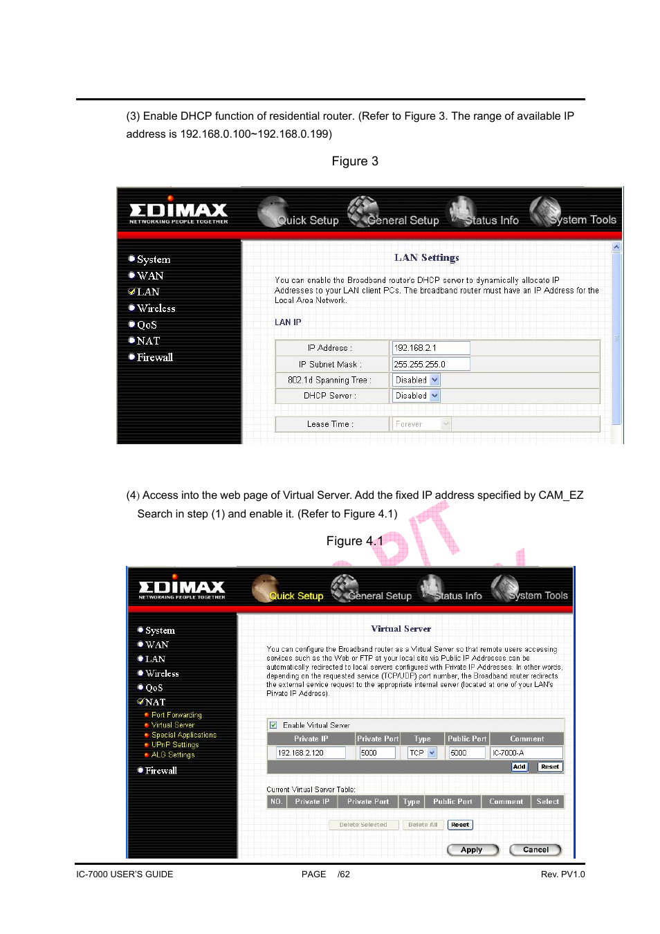 Ic-7000 cam user’s guide | Edimax Technology Pan/Tilt IP Surveillance Camera IC-7000 User Manual | Page 26 / 62