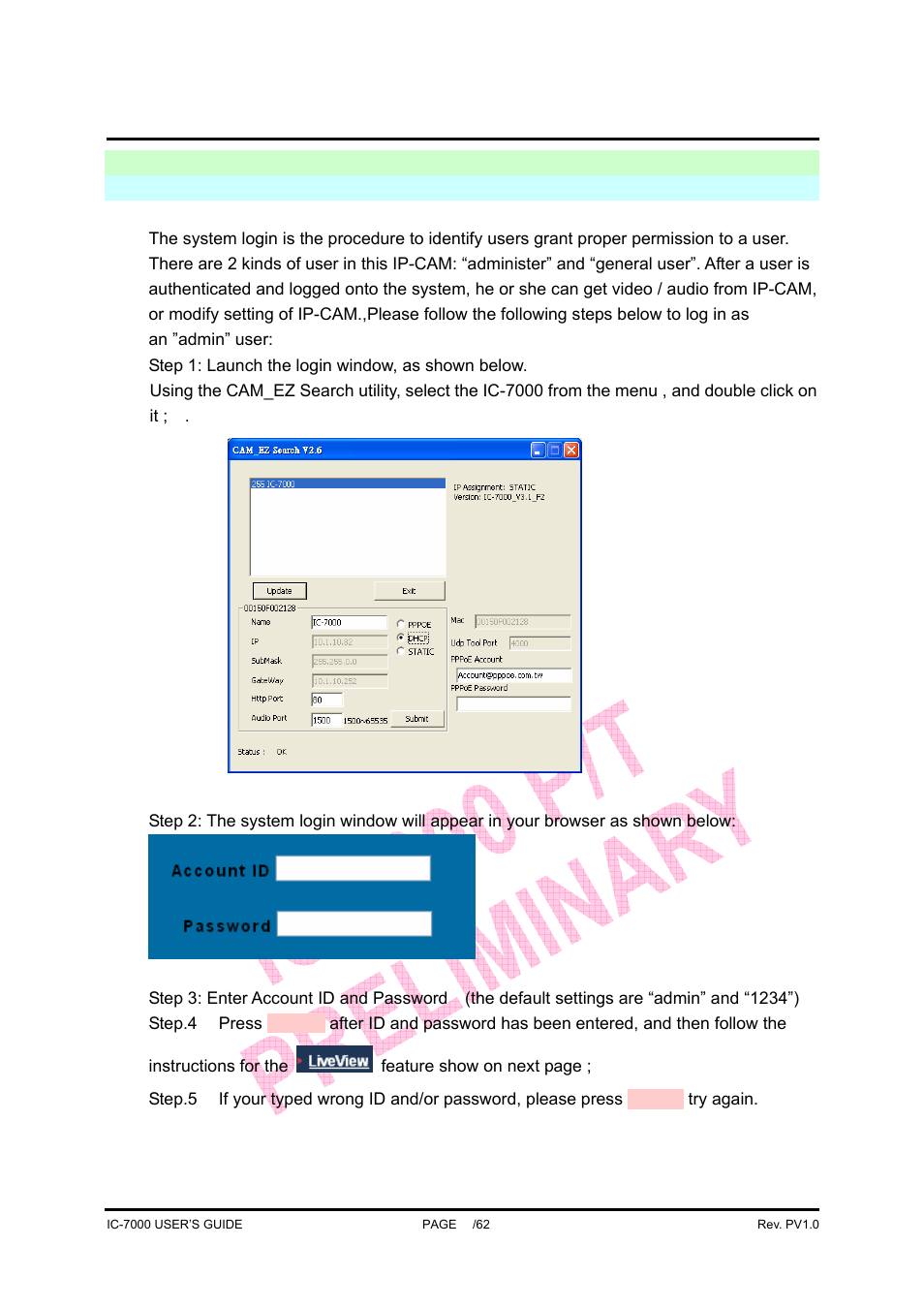 Ic-7000 cam user’s guide | Edimax Technology Pan/Tilt IP Surveillance Camera IC-7000 User Manual | Page 29 / 62