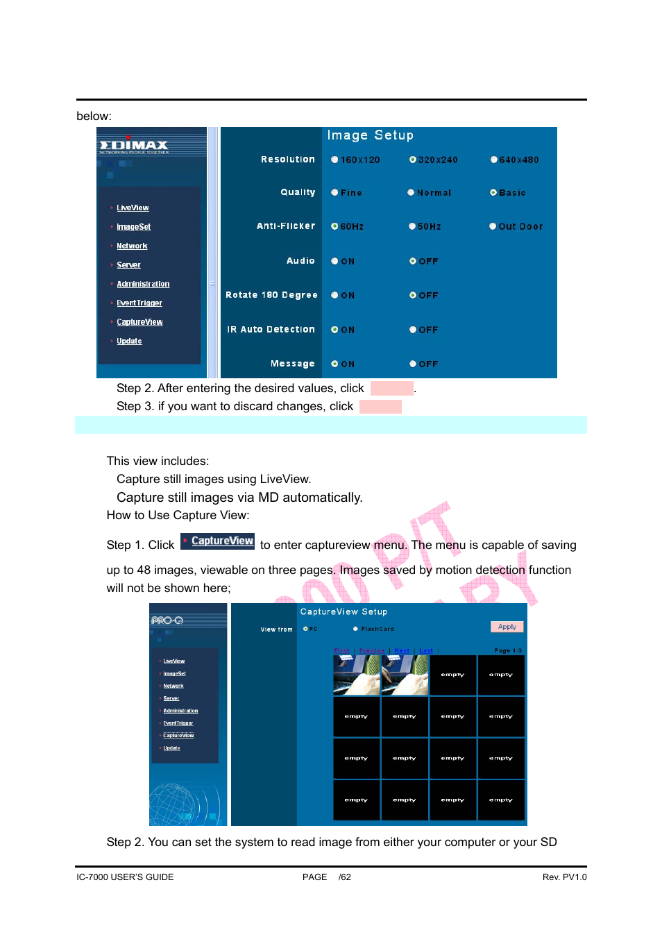 Ic-7000 cam user’s guide | Edimax Technology Pan/Tilt IP Surveillance Camera IC-7000 User Manual | Page 38 / 62