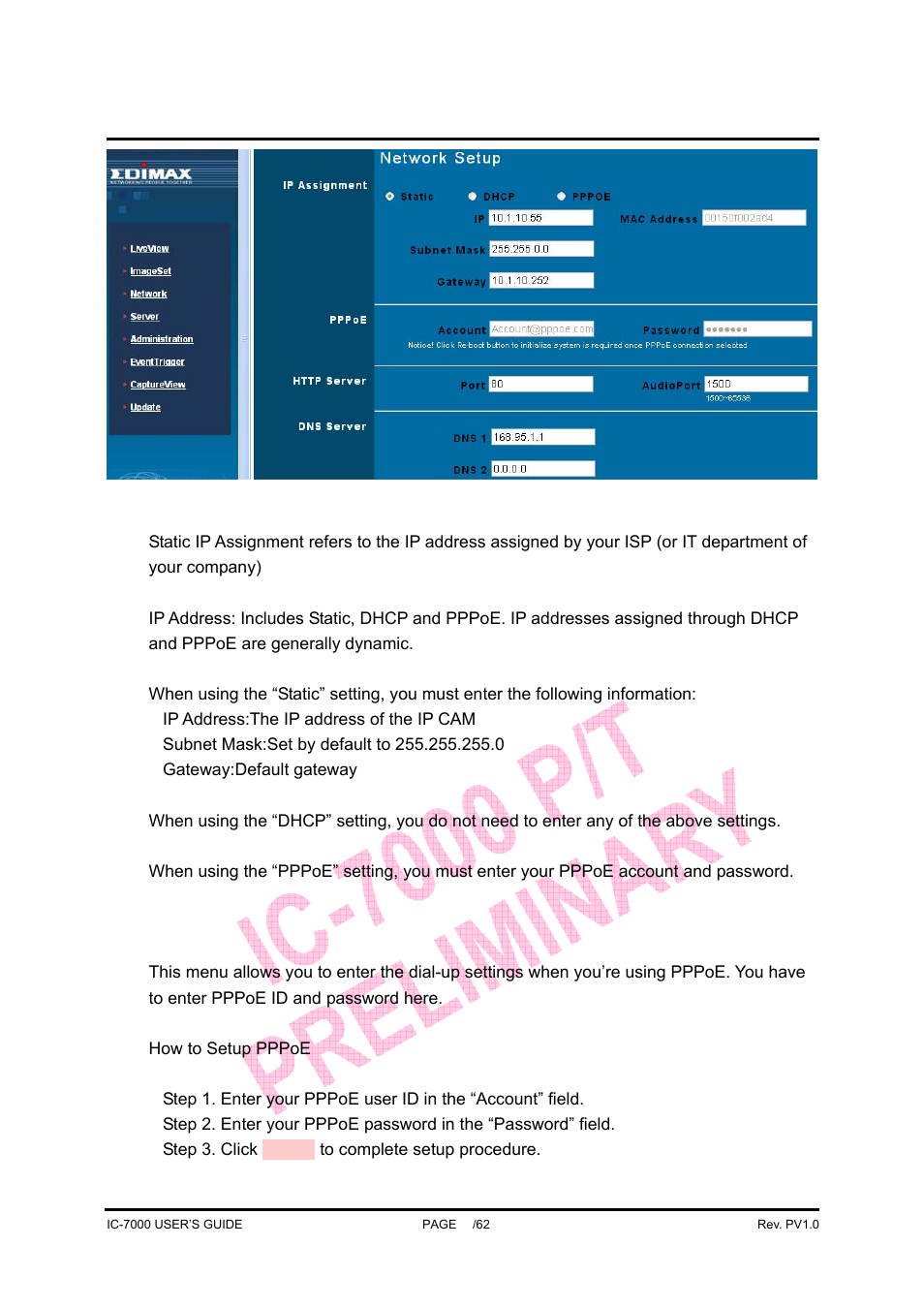 Ic-7000 cam user’s guide | Edimax Technology Pan/Tilt IP Surveillance Camera IC-7000 User Manual | Page 41 / 62