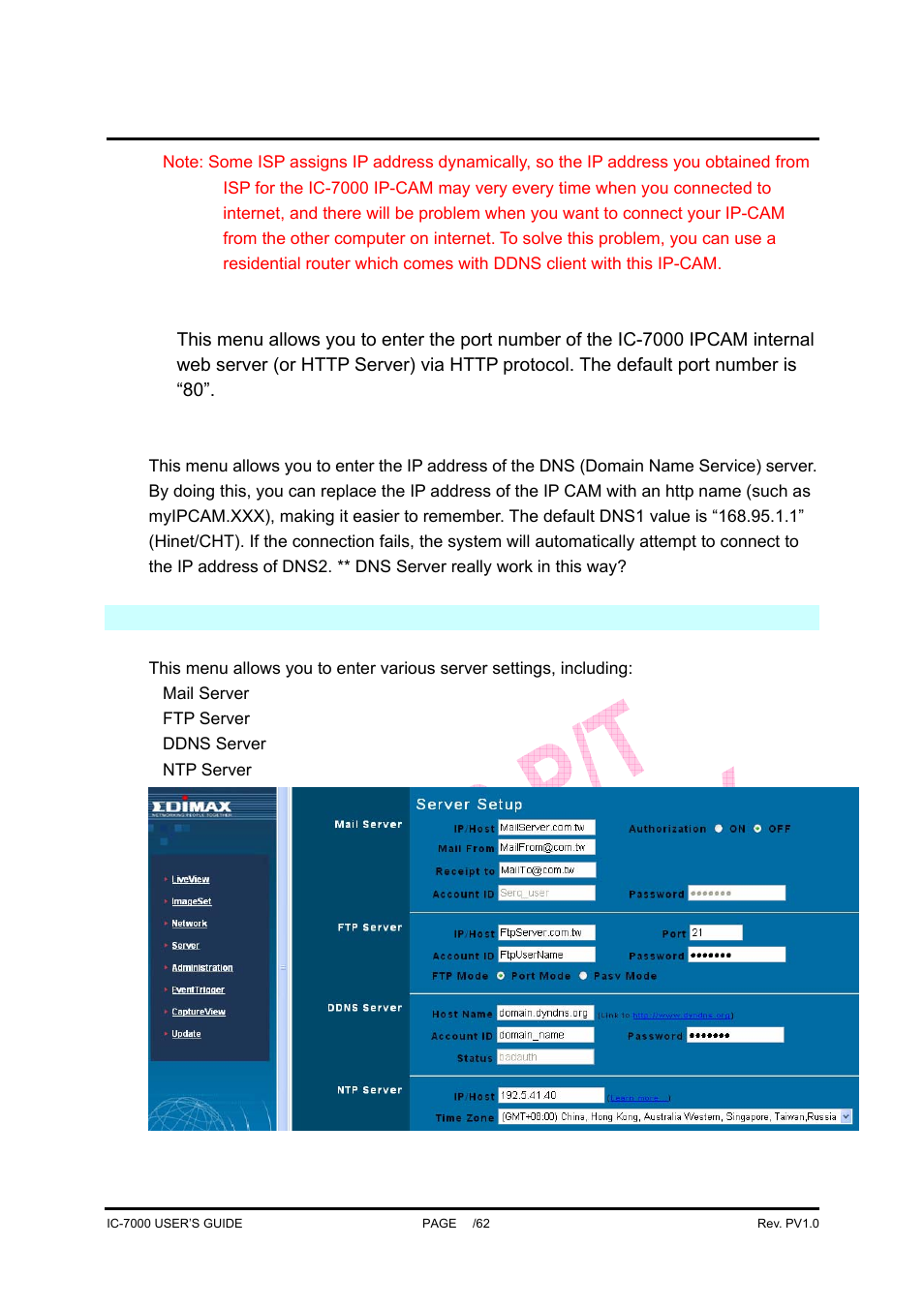 Ic-7000 cam user’s guide | Edimax Technology Pan/Tilt IP Surveillance Camera IC-7000 User Manual | Page 42 / 62