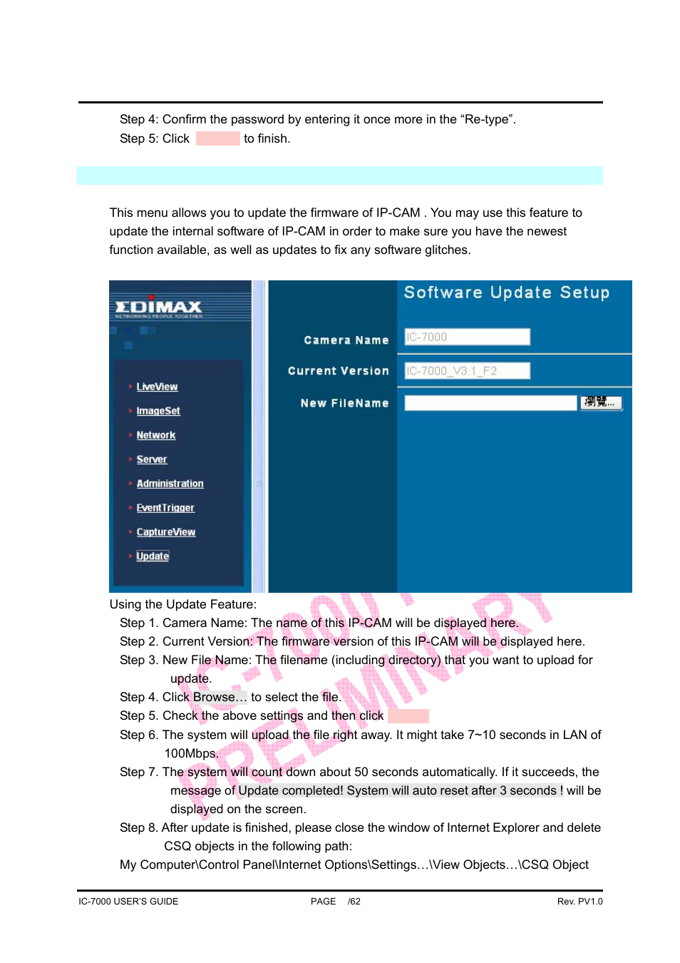 Ic-7000 cam user’s guide | Edimax Technology Pan/Tilt IP Surveillance Camera IC-7000 User Manual | Page 46 / 62