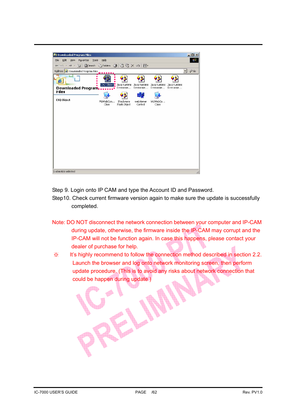 Ic-7000 cam user’s guide | Edimax Technology Pan/Tilt IP Surveillance Camera IC-7000 User Manual | Page 48 / 62