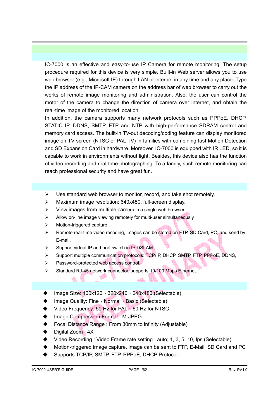 Ic-7000 cam user’s guide | Edimax Technology Pan/Tilt IP Surveillance Camera IC-7000 User Manual | Page 5 / 62