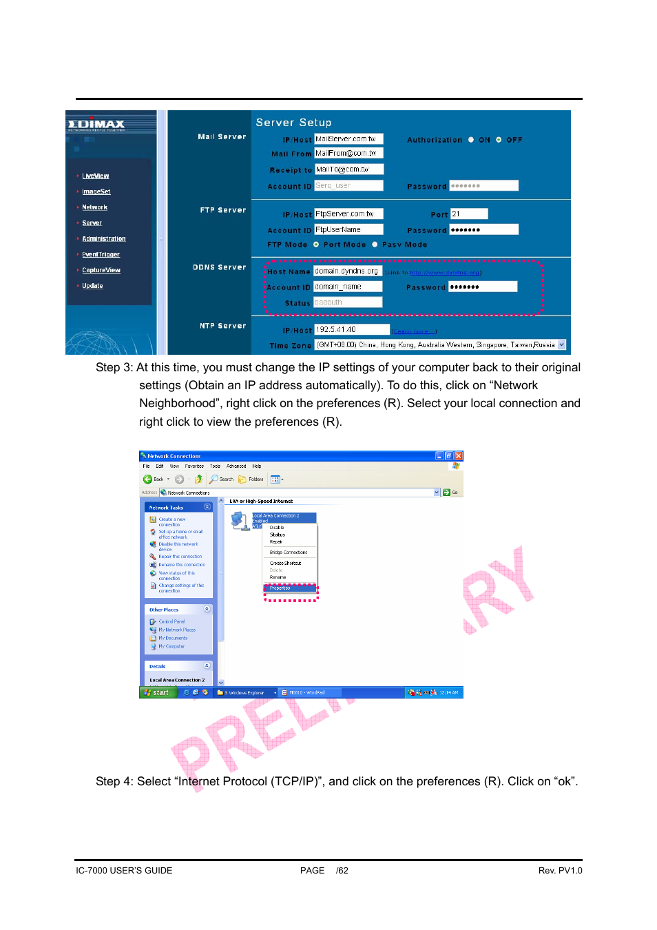 Ic-7000 cam user’s guide | Edimax Technology Pan/Tilt IP Surveillance Camera IC-7000 User Manual | Page 56 / 62