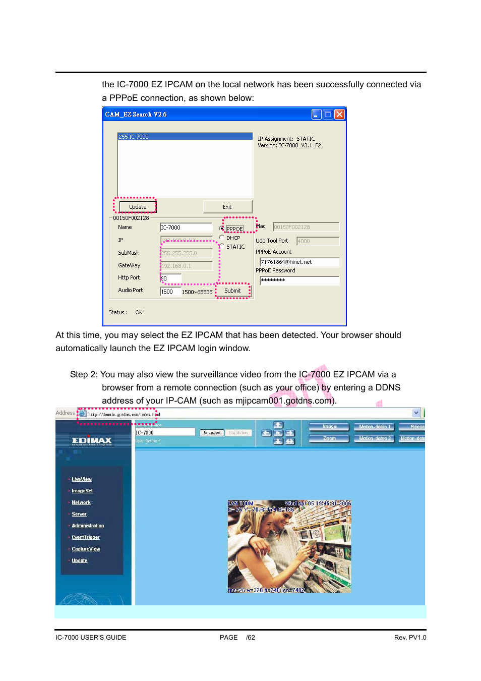 Ic-7000 cam user’s guide | Edimax Technology Pan/Tilt IP Surveillance Camera IC-7000 User Manual | Page 58 / 62