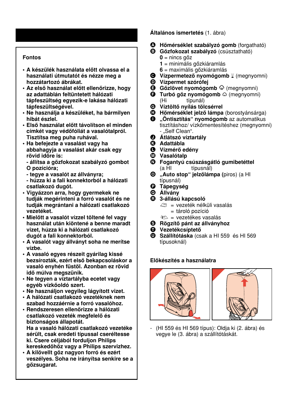 Magyar, Oldal, A használati utasítás olvasása közben lapozzon | A 3. oldalra | Philips HI558 User Manual | Page 29 / 100