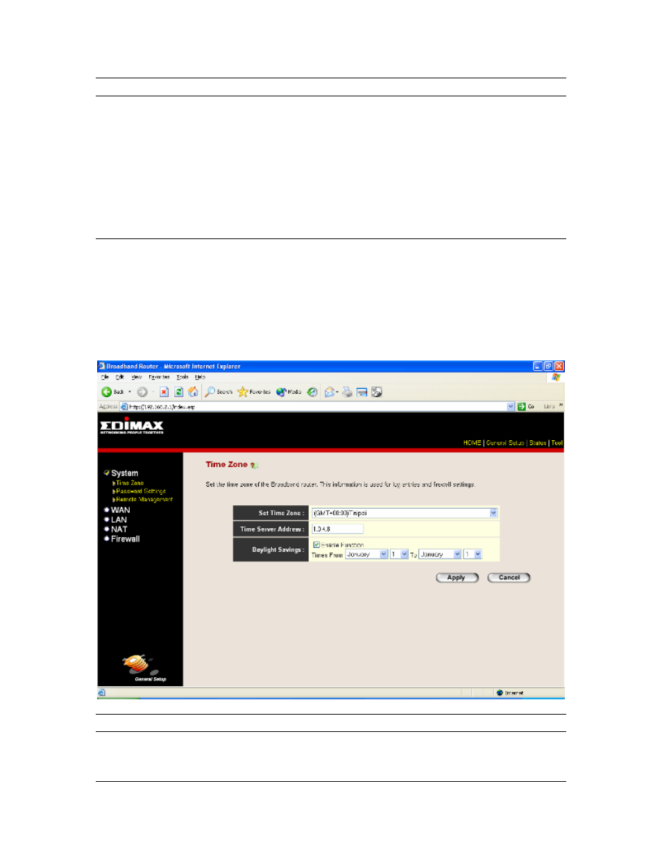 1 time zone | Edimax Technology Multi-Homing Broadband Router User Manual | Page 29 / 87