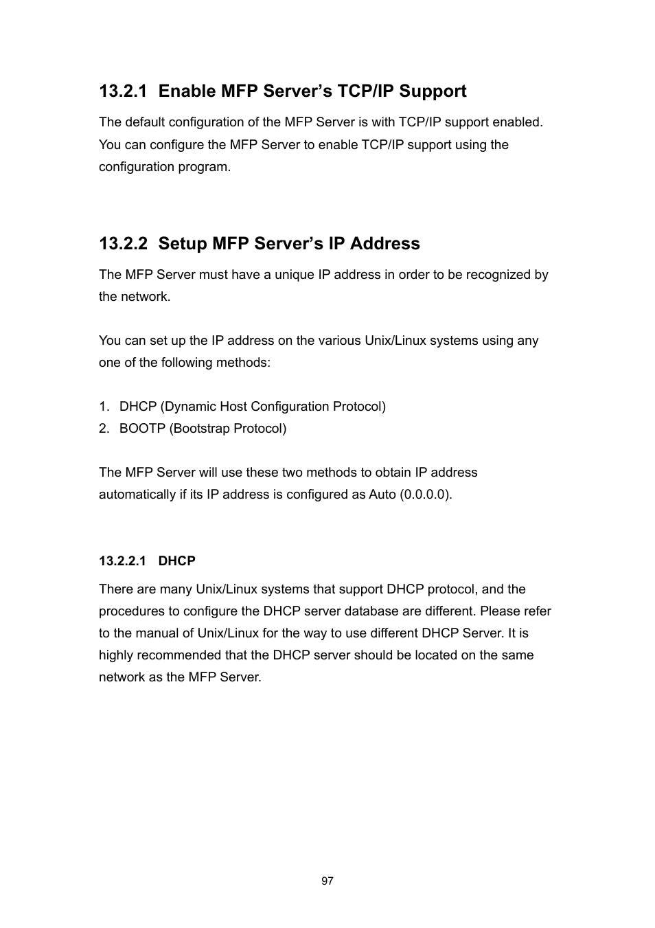 1 enable mfp server’s tcp/ip support, 2 setup mfp server’s ip address | Edimax Technology EDIMAX FAST ETHERNET MFP SERVER VERSION: 2.0 User Manual | Page 103 / 118