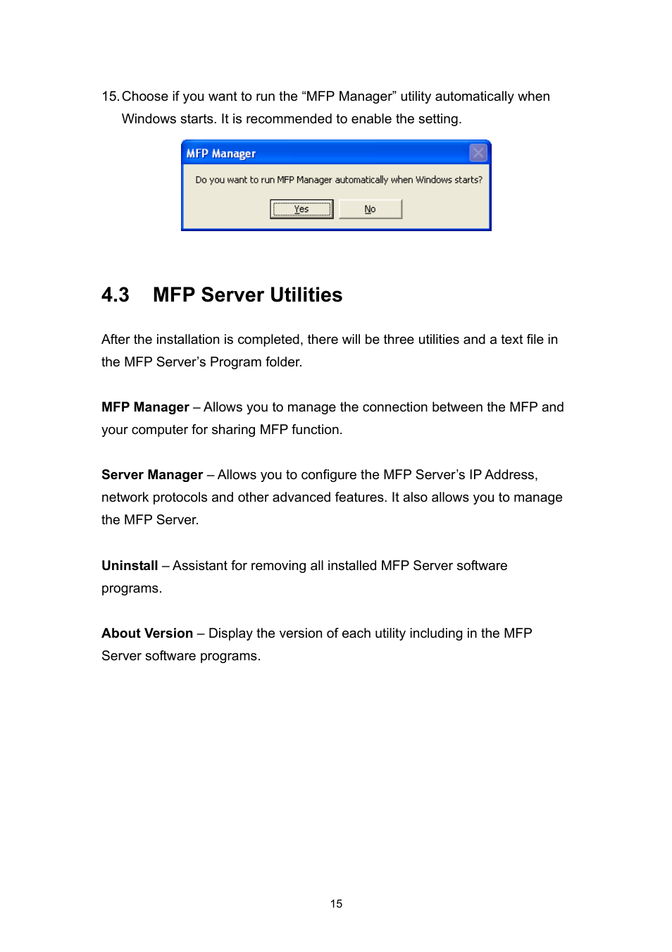 3 mfp server utilities | Edimax Technology EDIMAX FAST ETHERNET MFP SERVER VERSION: 2.0 User Manual | Page 21 / 118