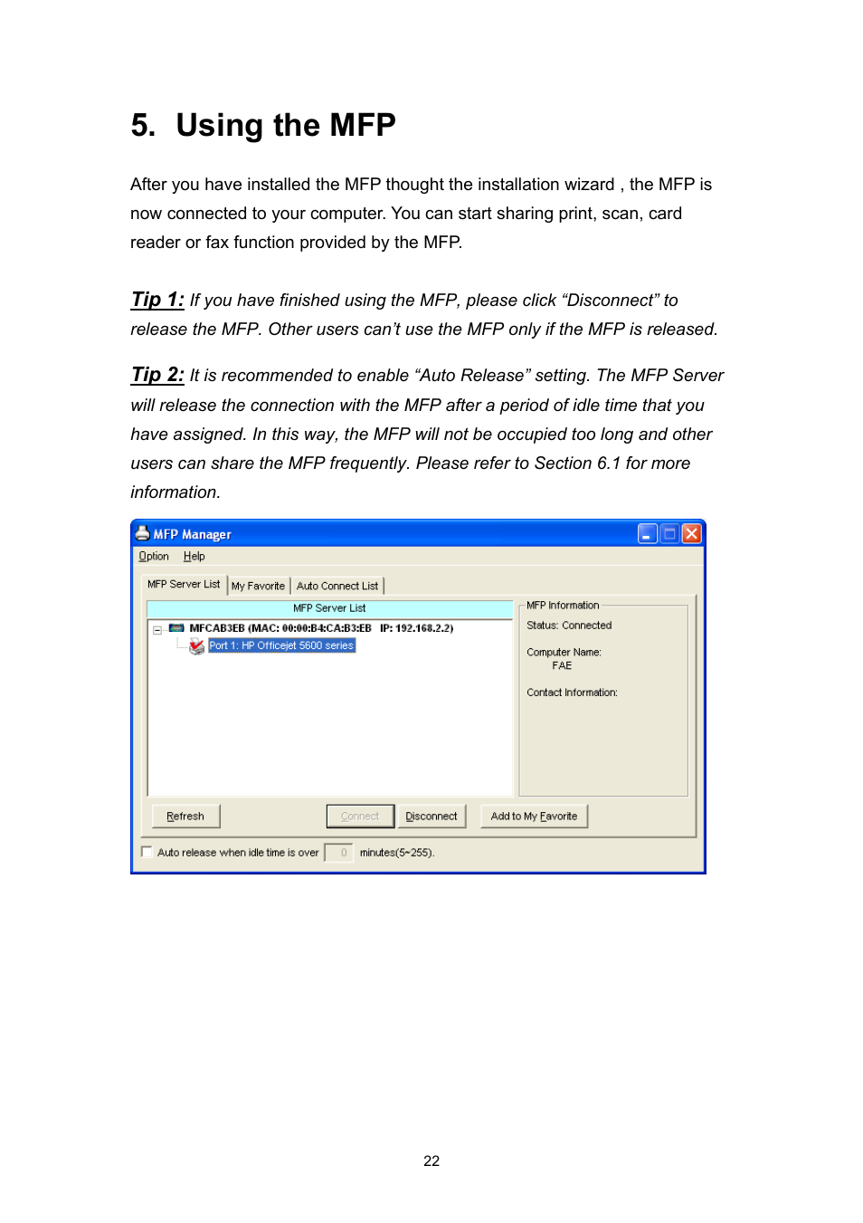 Using the mfp | Edimax Technology EDIMAX FAST ETHERNET MFP SERVER VERSION: 2.0 User Manual | Page 28 / 118