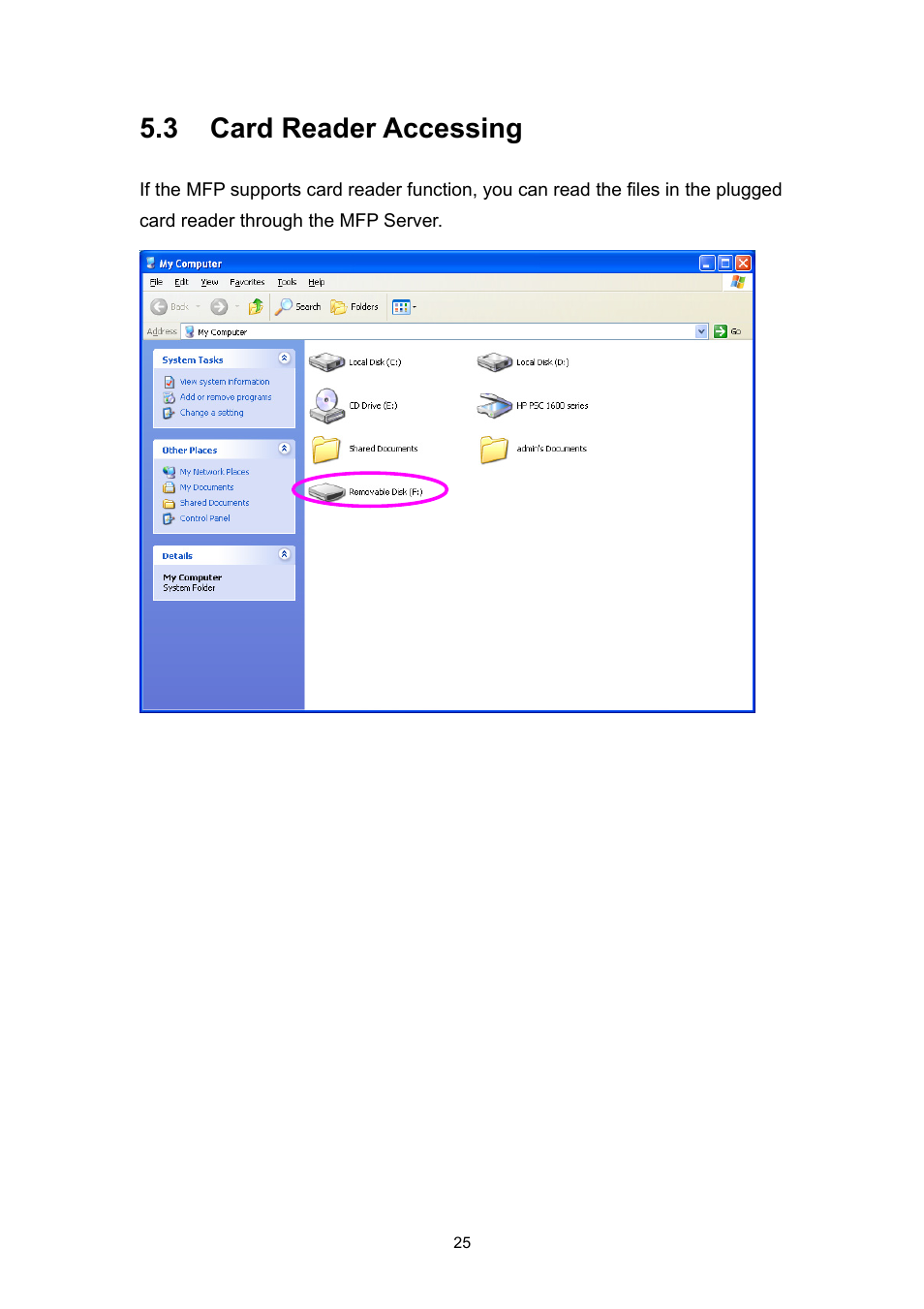3 card reader accessing | Edimax Technology EDIMAX FAST ETHERNET MFP SERVER VERSION: 2.0 User Manual | Page 31 / 118
