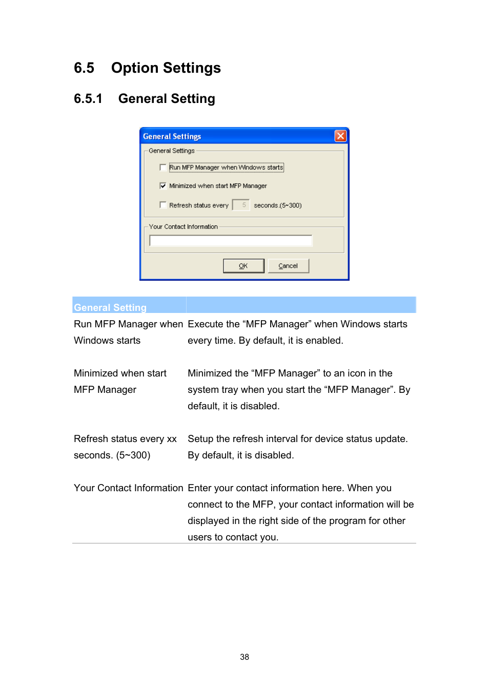 5 option settings, 1 general setting | Edimax Technology EDIMAX FAST ETHERNET MFP SERVER VERSION: 2.0 User Manual | Page 44 / 118