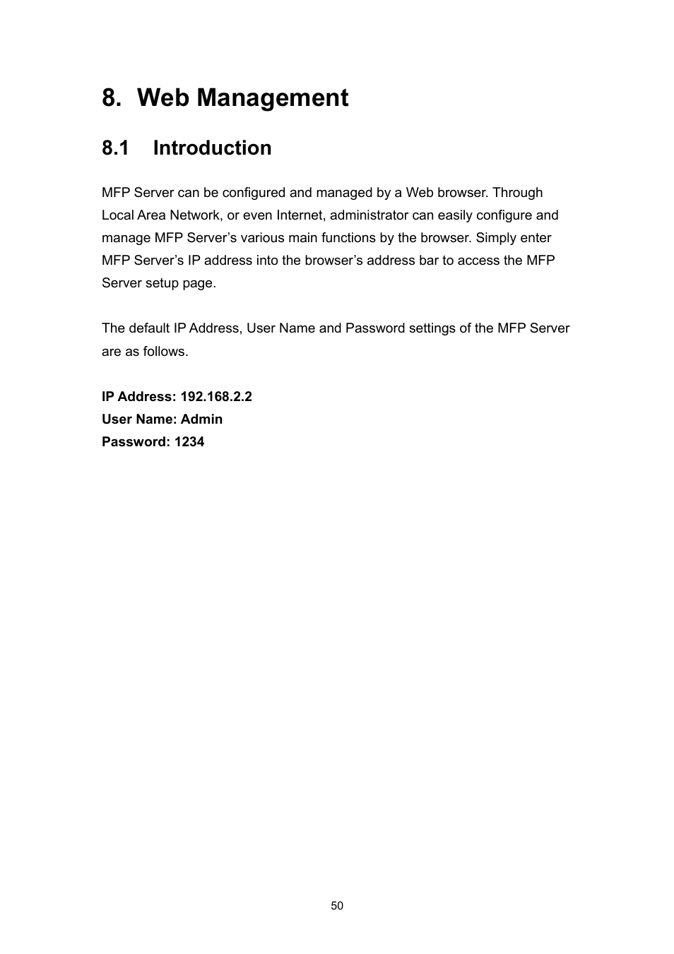 Web management, 1 introduction | Edimax Technology EDIMAX FAST ETHERNET MFP SERVER VERSION: 2.0 User Manual | Page 56 / 118