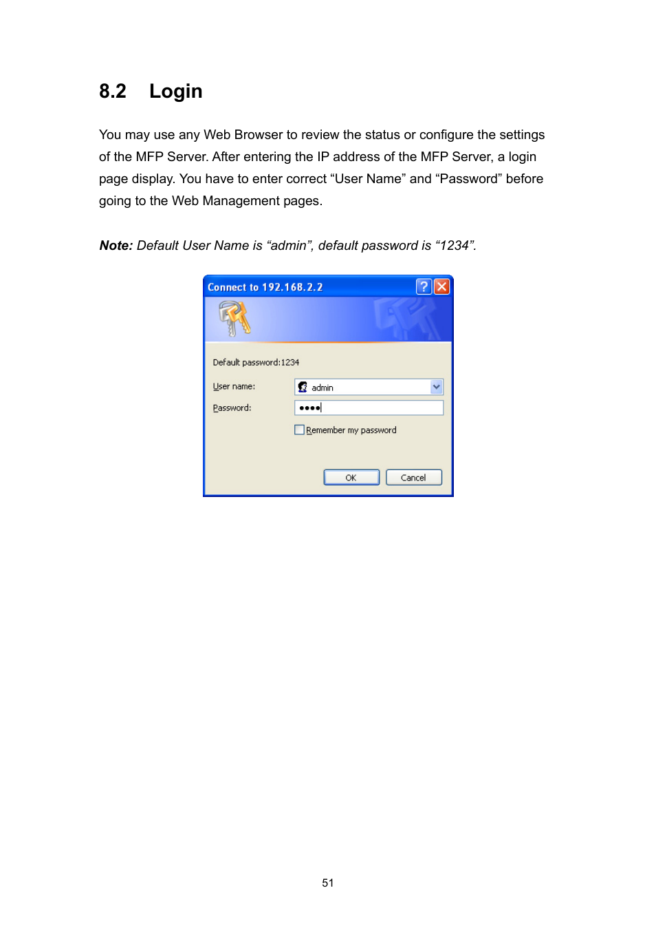 2 login | Edimax Technology EDIMAX FAST ETHERNET MFP SERVER VERSION: 2.0 User Manual | Page 57 / 118