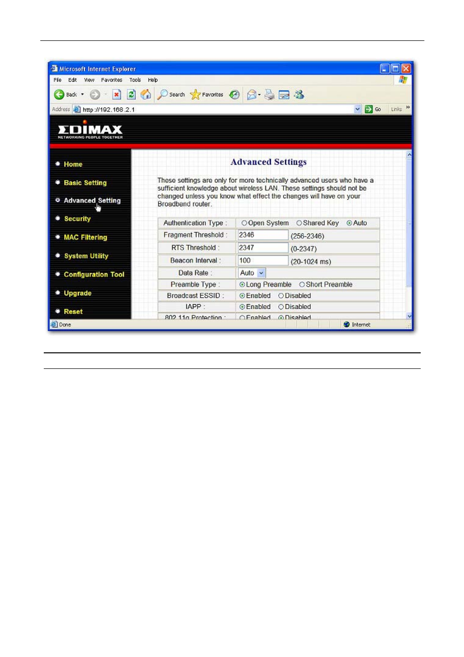 Parameter description | Edimax Technology EW-7206Apg User Manual | Page 24 / 46