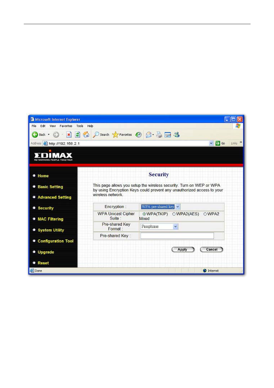 Wpa pre-shared key | Edimax Technology EW-7206Apg User Manual | Page 31 / 46