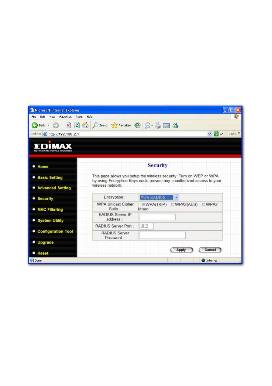 Wpa radius | Edimax Technology EW-7206Apg User Manual | Page 33 / 46