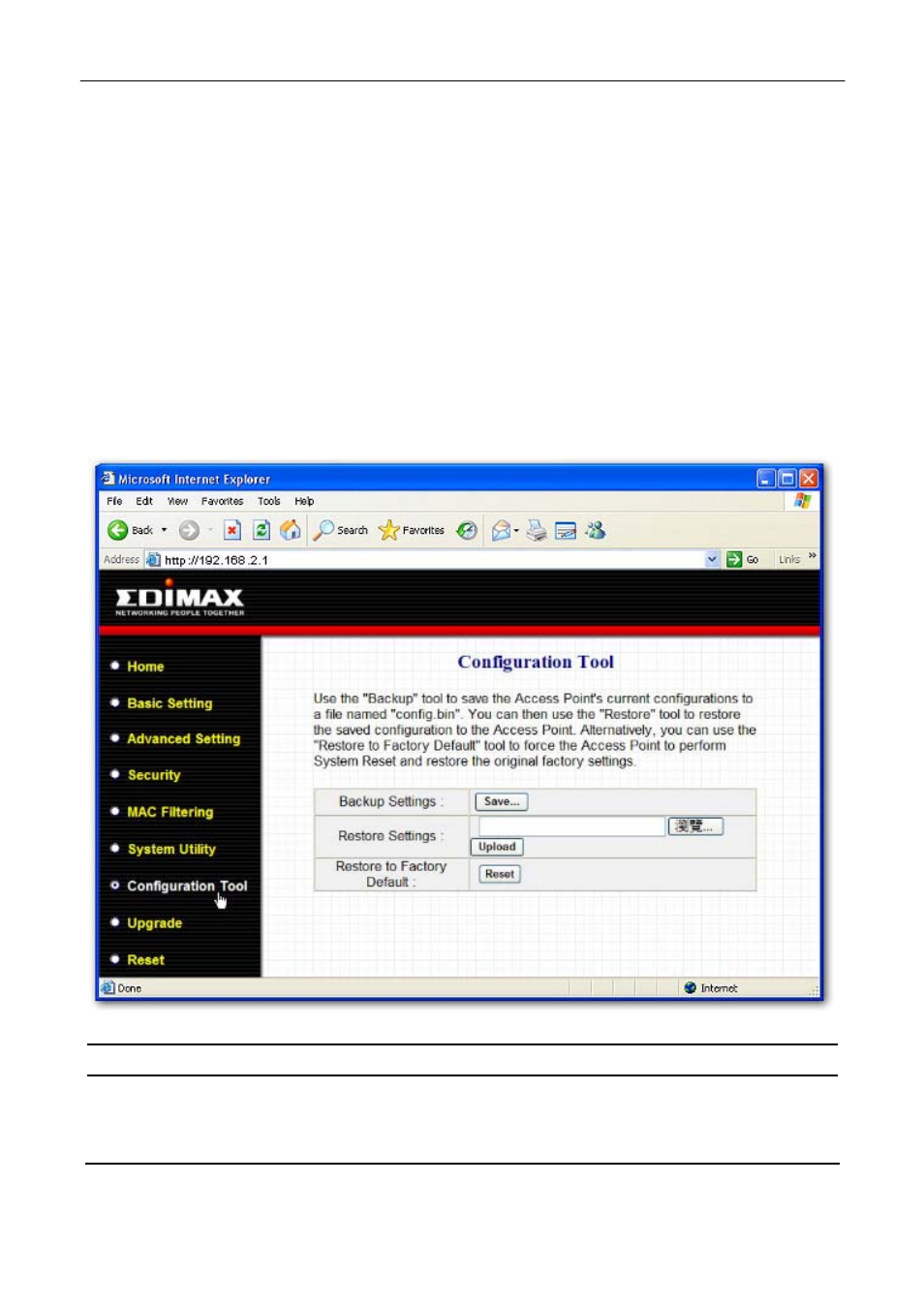 7 configuration tool, Configuration tool, 7 config ura tio n tool | Edimax Technology EW-7206Apg User Manual | Page 41 / 46