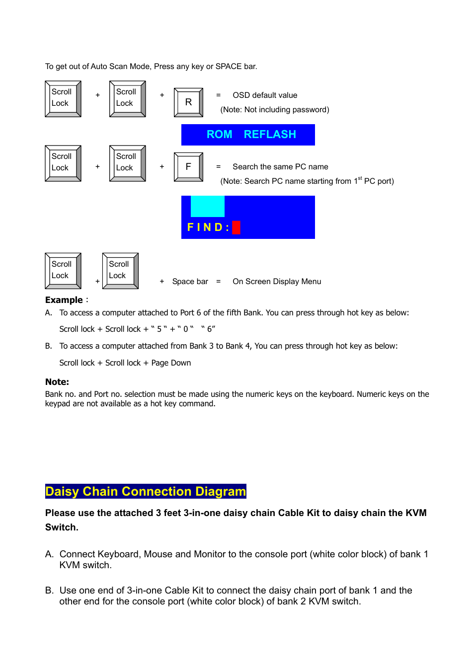 Daisy chain connection diagram, Rom reflash, F i n d | Edimax Technology EK-16RO User Manual | Page 11 / 17