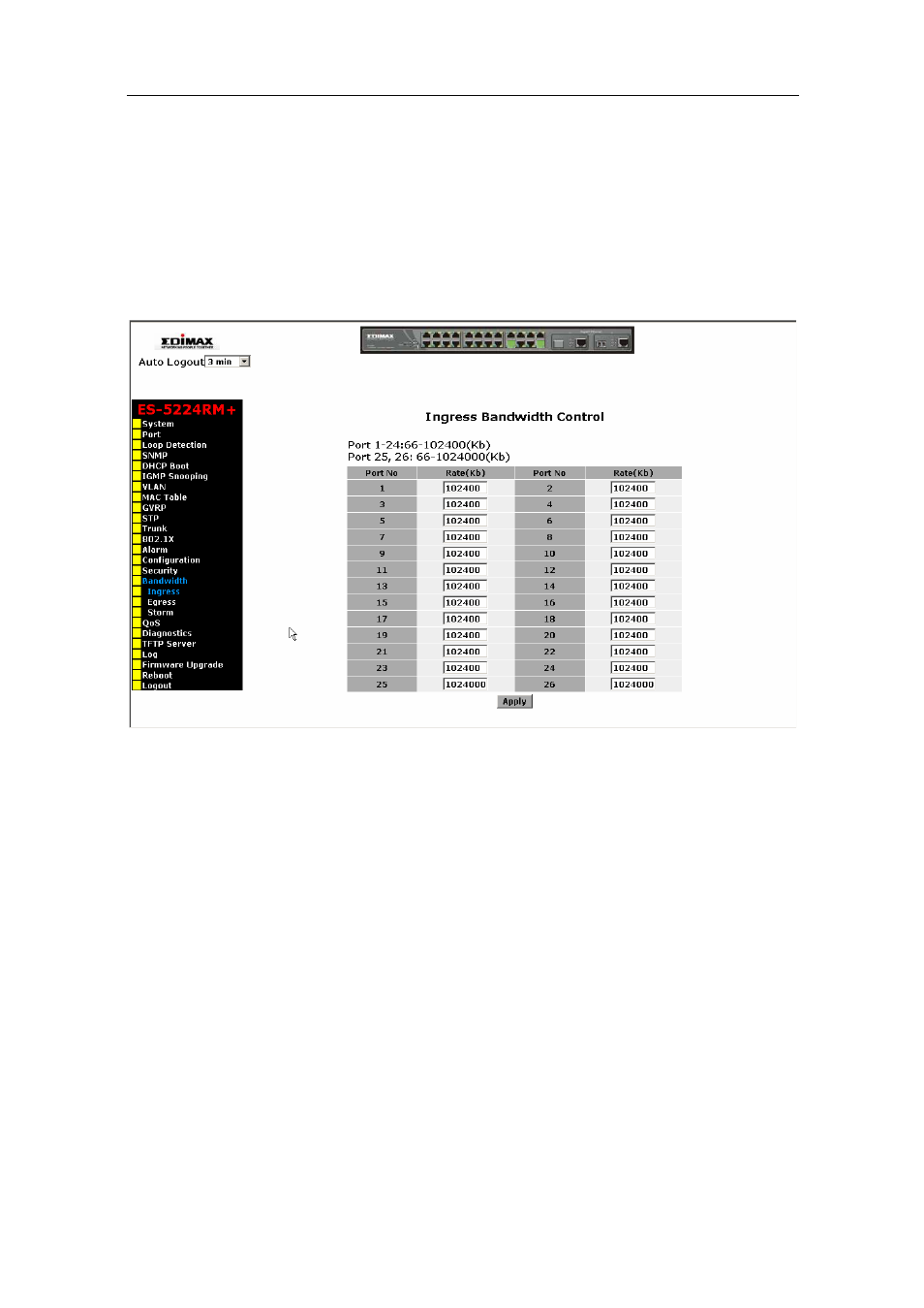 Andwidth, Anagement, User manual | Edimax Technology ES-5224RM  EN User Manual | Page 137 / 265
