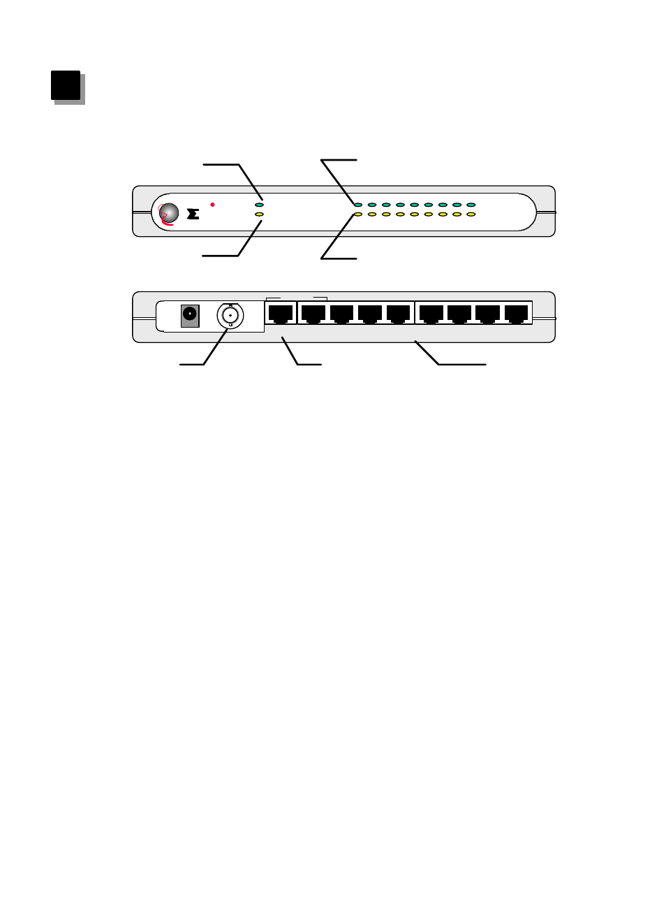Physical description, 1) panel, Dimax | Figure 4-1 panel description | Edimax Technology ER-5390S User Manual | Page 7 / 12