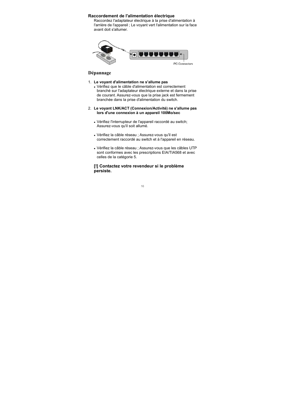 Dépannage | Edimax Technology Edimax ES-3105P User Manual | Page 17 / 40