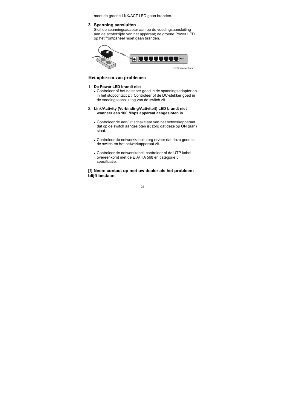 Het oplossen van problemen | Edimax Technology Edimax ES-3105P User Manual | Page 26 / 40