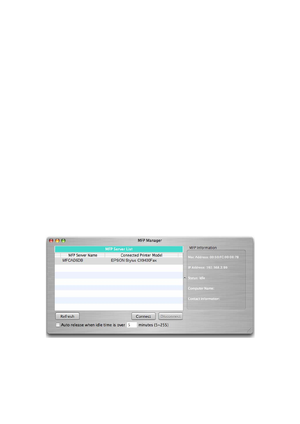 Mfp manager in mac, 1 mfp server list | Edimax Technology PS-1206MF User Manual | Page 21 / 61