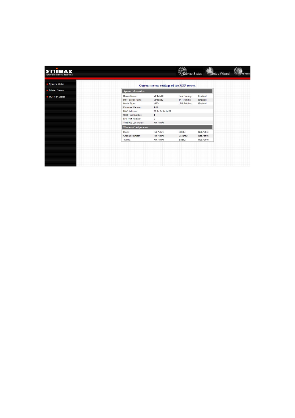 3 device status, 1 system status | Edimax Technology PS-1206MF User Manual | Page 42 / 61