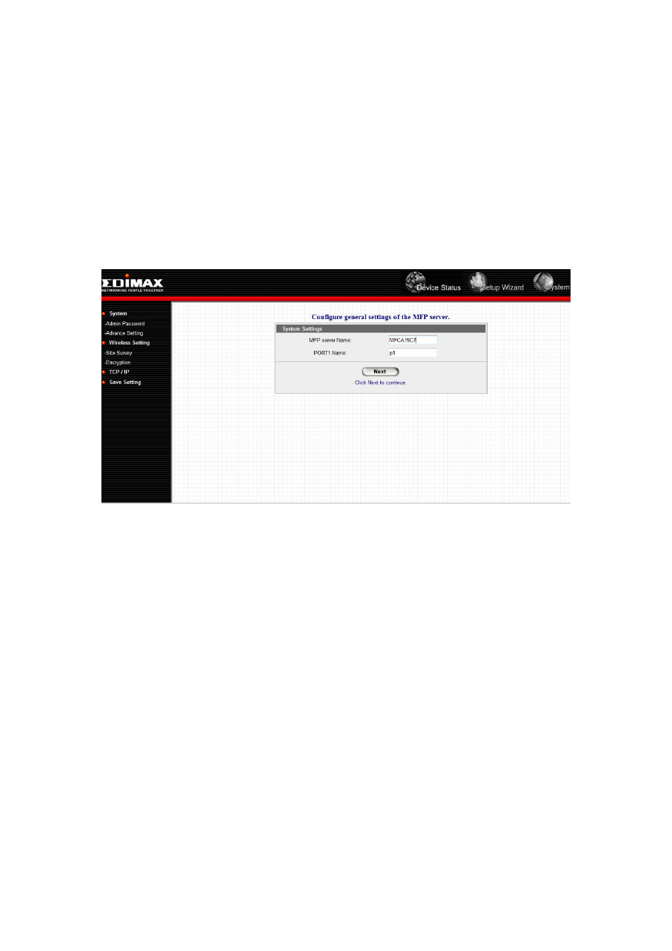 4 setup wizard, 1 system | Edimax Technology PS-1206MF User Manual | Page 45 / 61