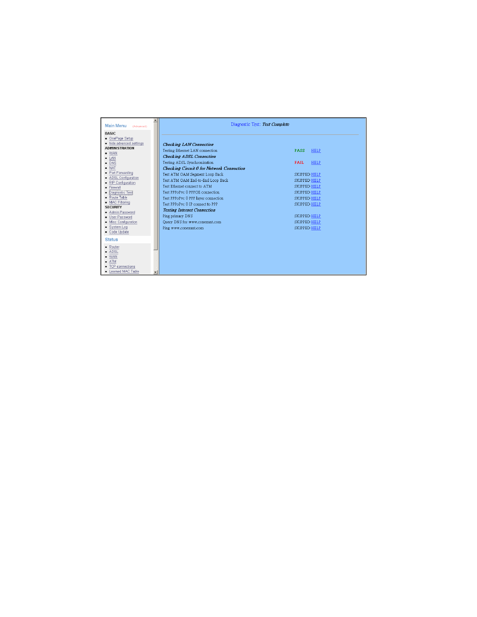 Diagnostic test | Edimax Technology AR-6024 User Manual | Page 50 / 72