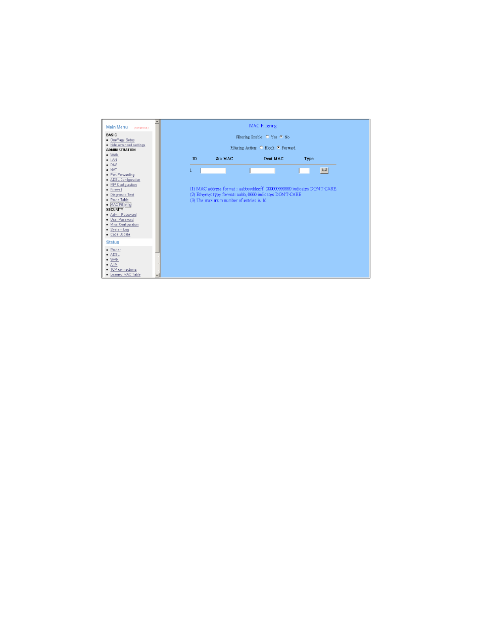 Mac filtering | Edimax Technology AR-6024 User Manual | Page 53 / 72
