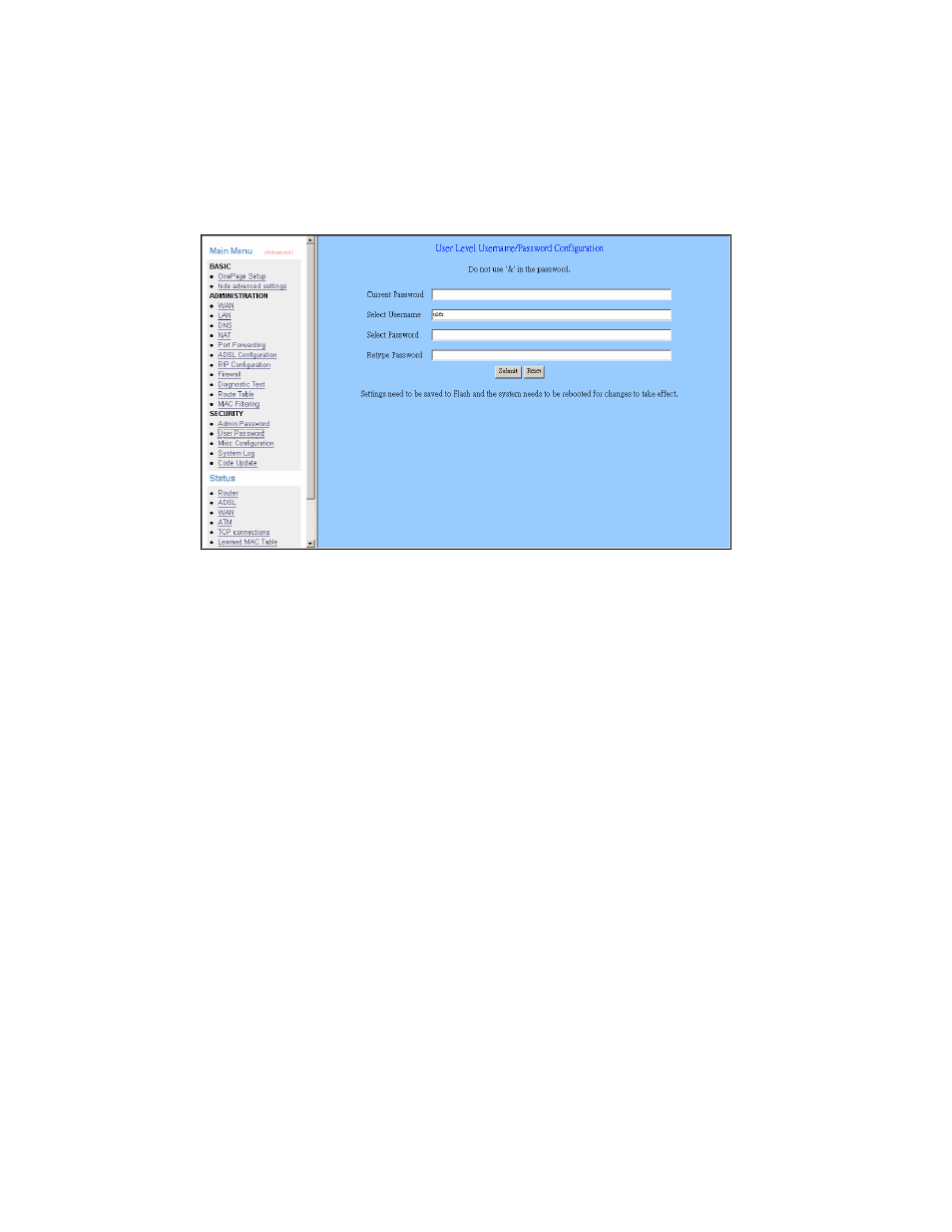 User password | Edimax Technology AR-6024 User Manual | Page 55 / 72