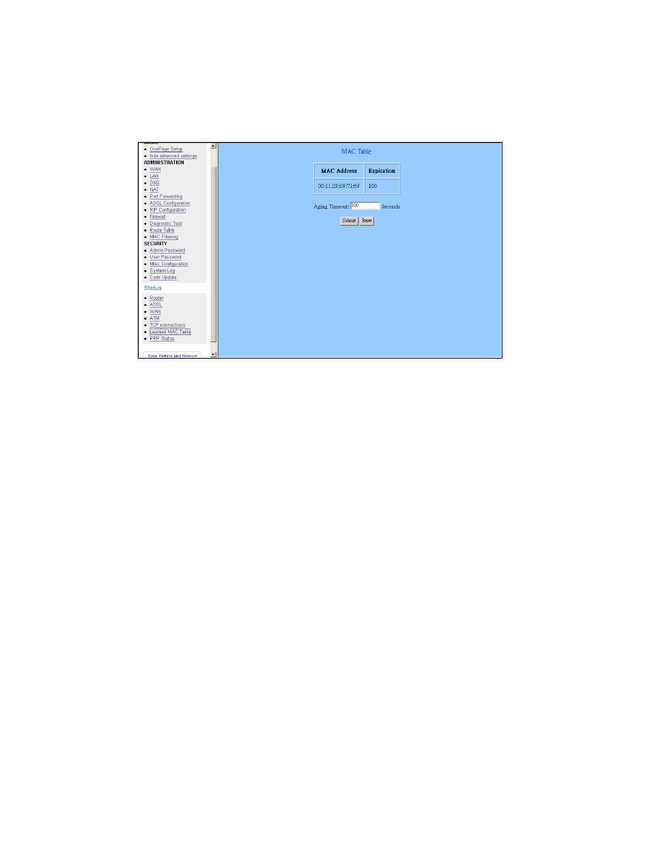 Learned mac table | Edimax Technology AR-6024 User Manual | Page 66 / 72