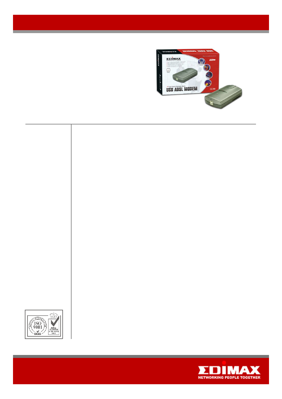 Edimax Technology USB ADSL Modem AR-7024Um User Manual | 2 pages