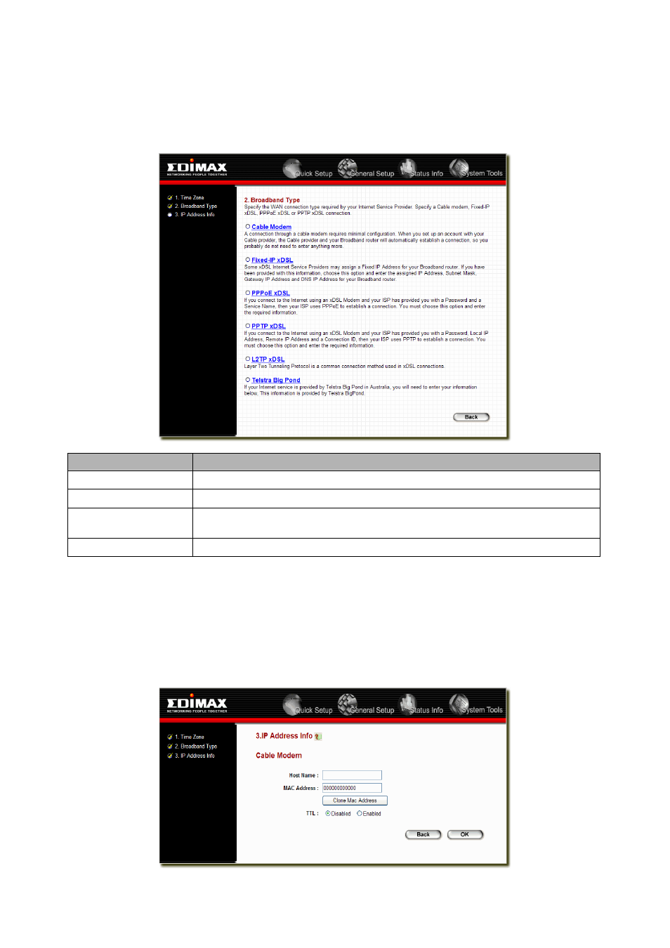 Step 2) broadband type, 1 cable modem | Edimax Technology BR-6104K User Manual | Page 14 / 48