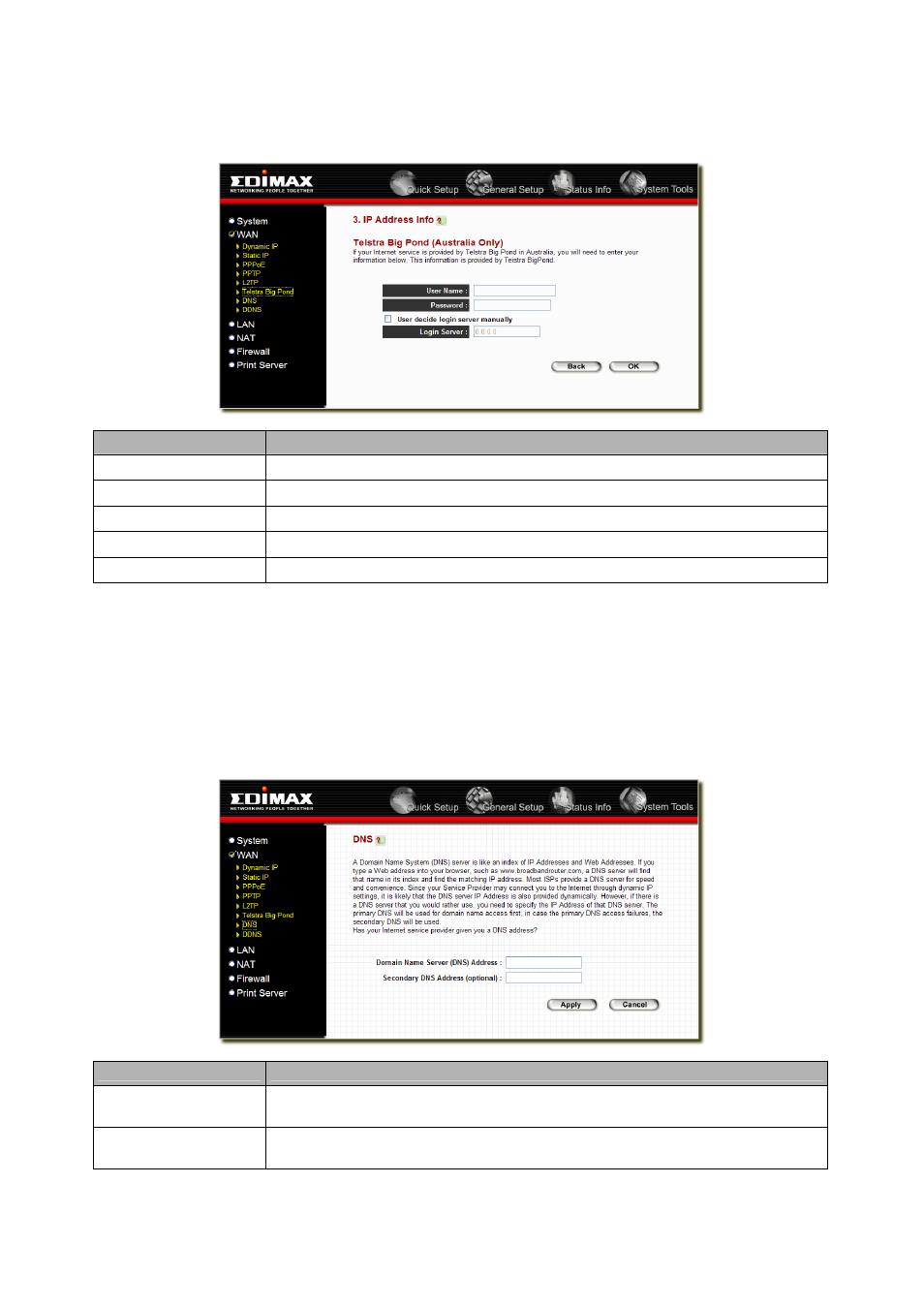 6 telstra big pond, 7 dns | Edimax Technology BR-6104K User Manual | Page 24 / 48