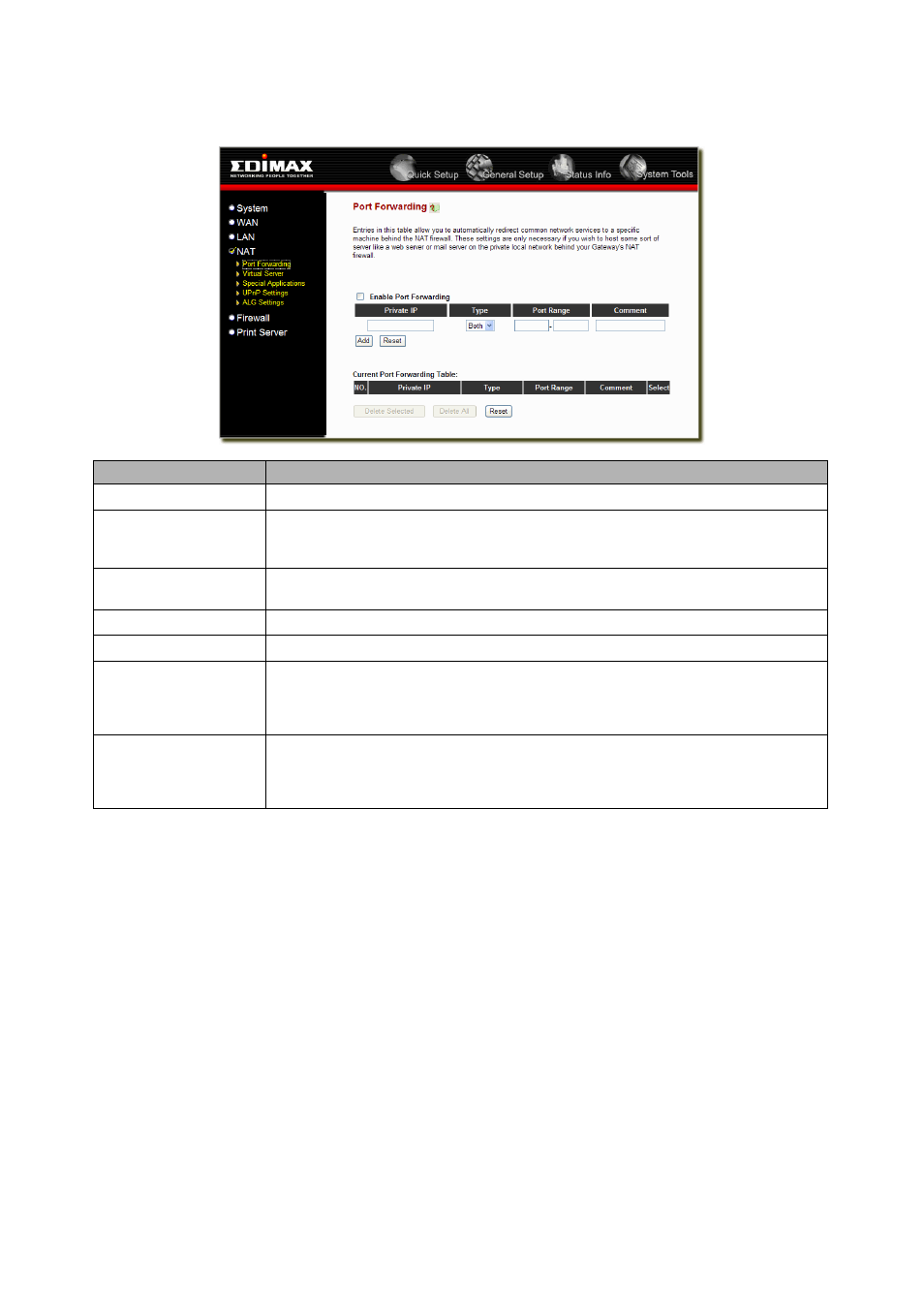 1 port forwarding | Edimax Technology BR-6104K User Manual | Page 27 / 48