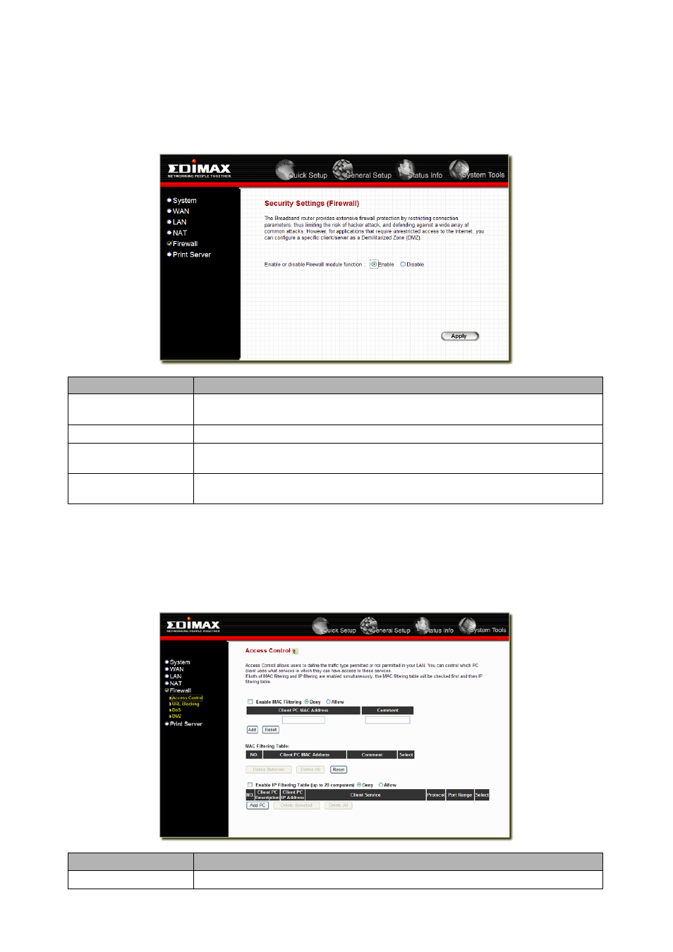 5 firewall, 1 access control | Edimax Technology BR-6104K User Manual | Page 32 / 48