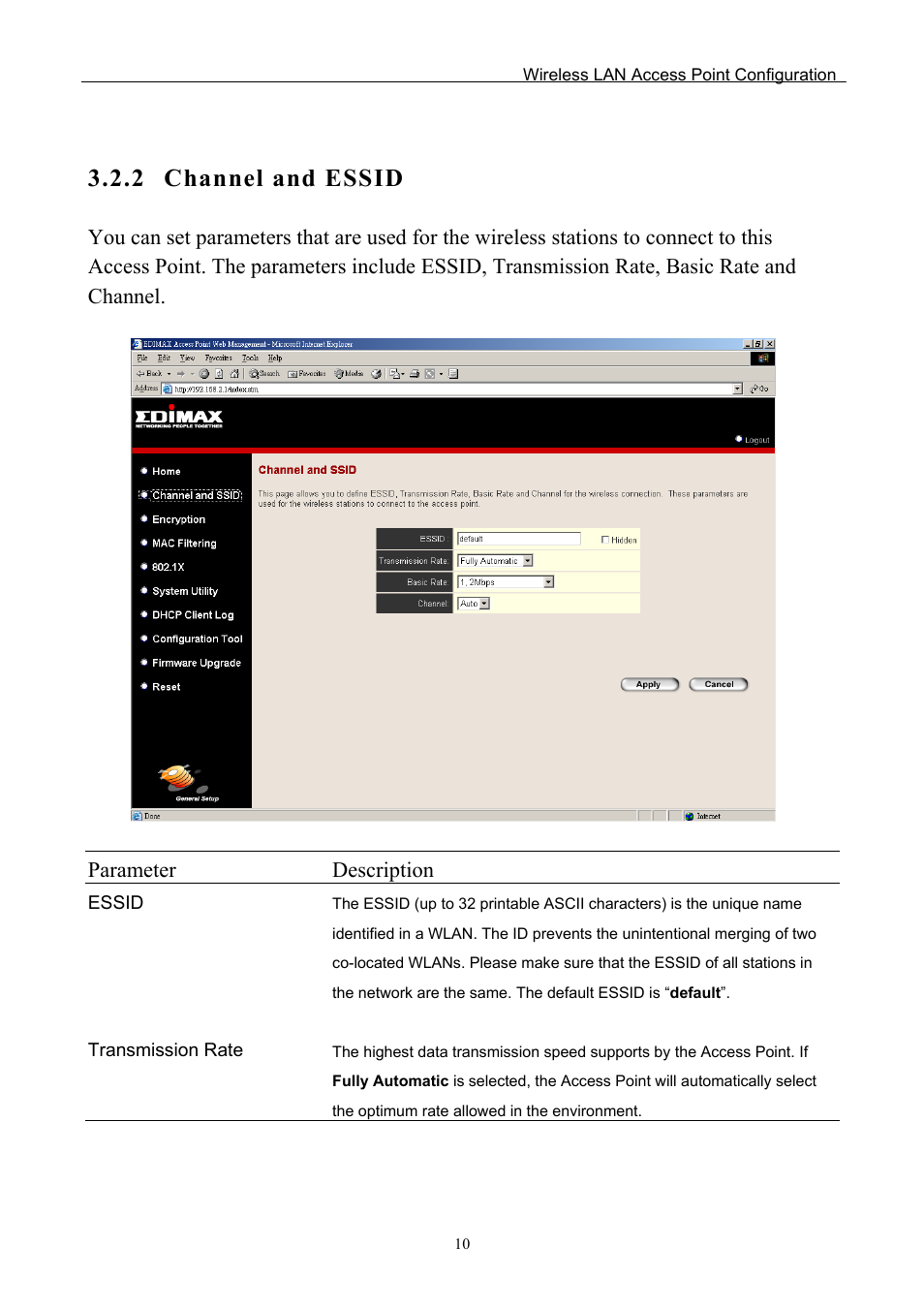 2 channel and essid | Edimax Technology EW-7205APS User Manual | Page 12 / 31