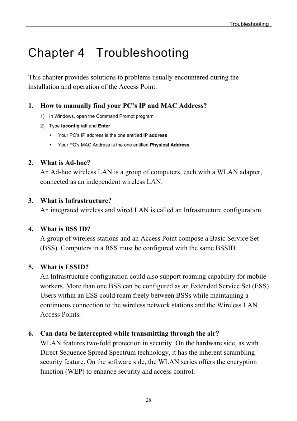 Chapter 4 troubleshooting | Edimax Technology EW-7205APS User Manual | Page 30 / 31